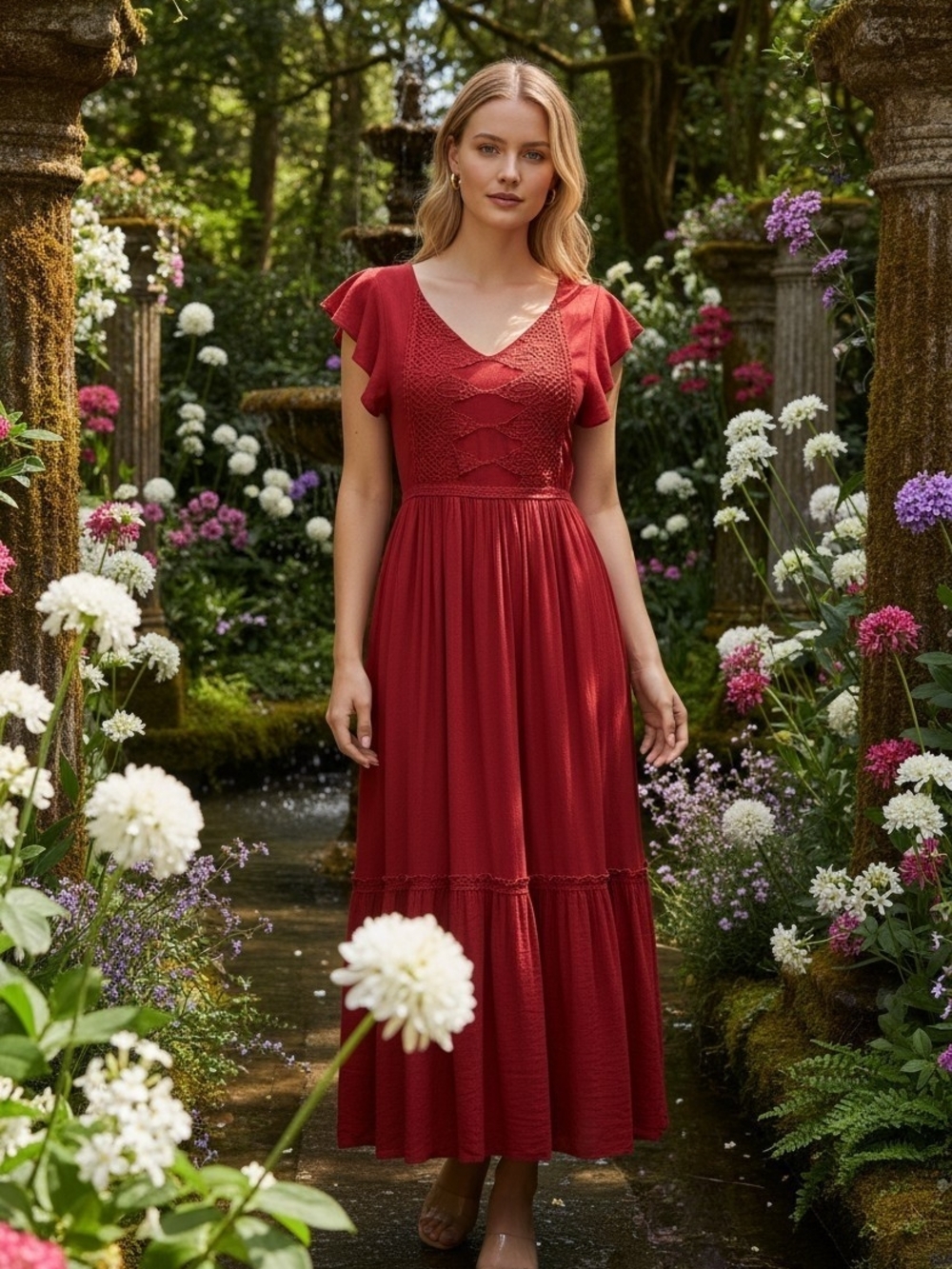 Joyfolie Mia Joy Vienna Dress XS Crimson NWT